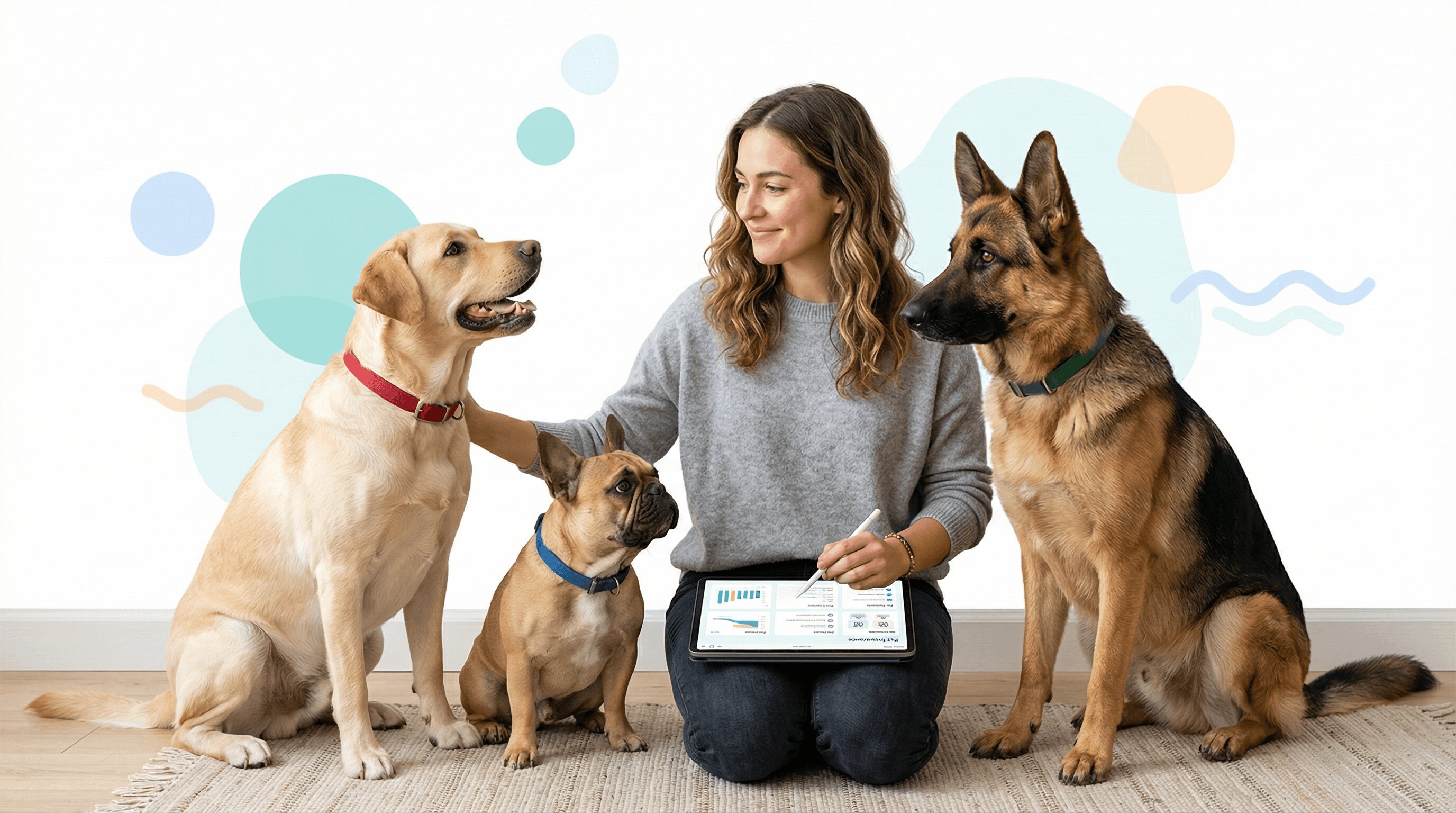 Dog owner comparing breed-specific pet insurance plans