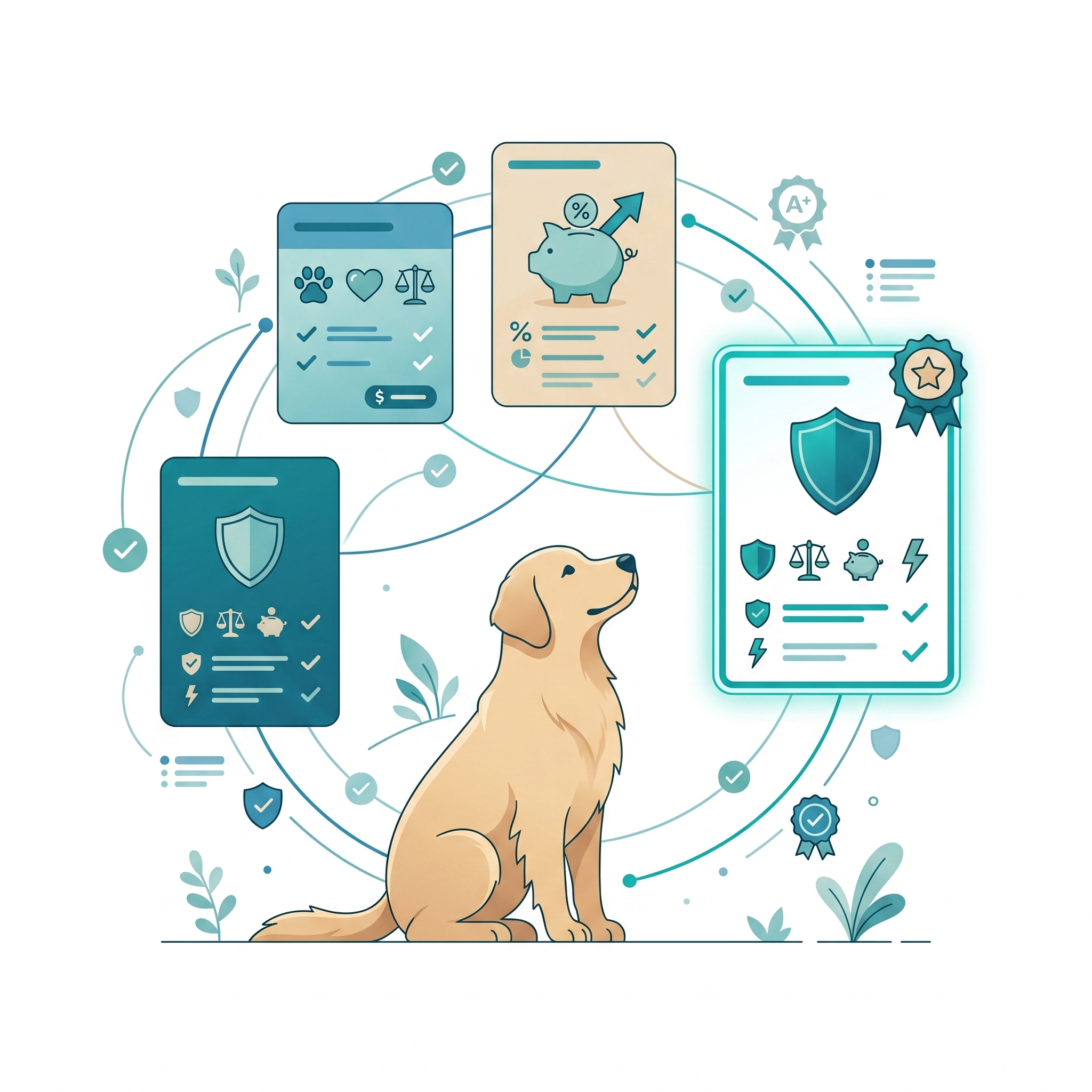 woman comparing pet insurance plans online
